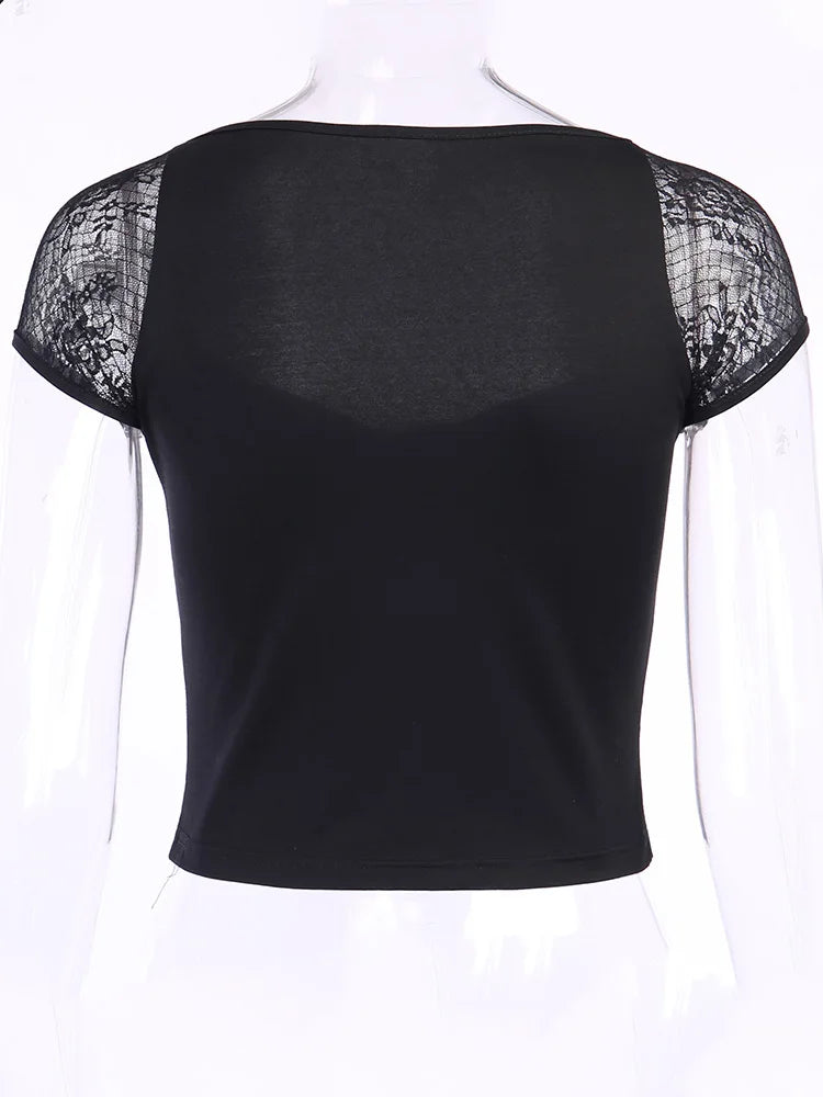 Noir Mesh Corset Top