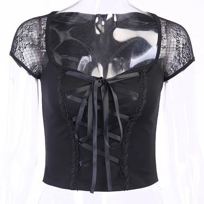 Noir Mesh Corset Top