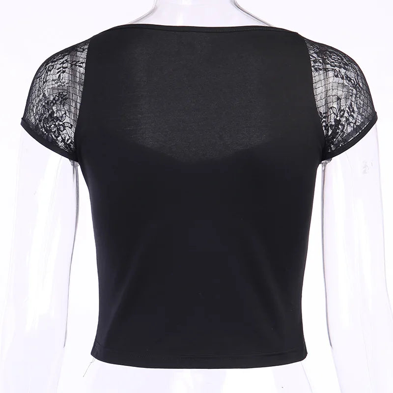 Noir Mesh Corset Top