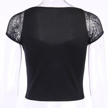 Noir Mesh Corset Top