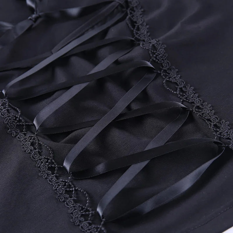 Noir Mesh Corset Top