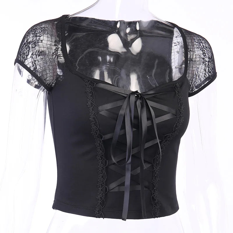 Noir Mesh Corset Top