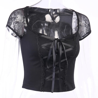 Noir Mesh Corset Top