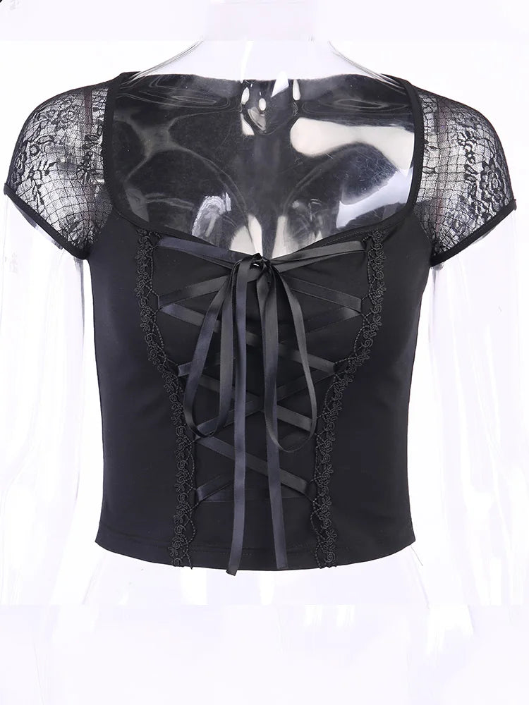 Noir Mesh Corset Top