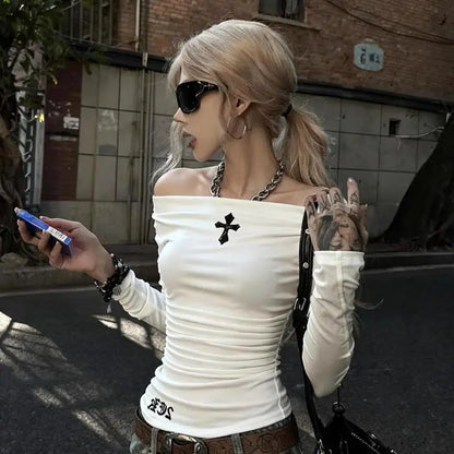 Sanctum Cross Off-Shoulder Top