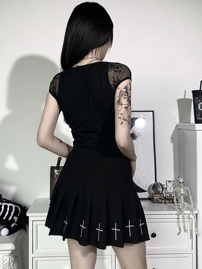 Noir Mesh Corset Top