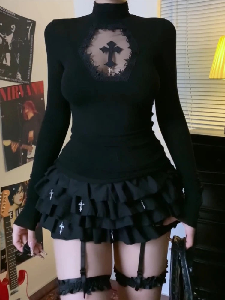 Hollow Veins Knit Top
