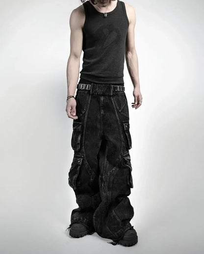 Blood Stitched Wide Jeans